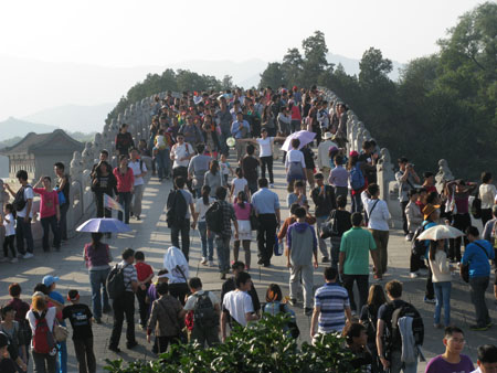 Holiday crowds at the Summer Palace
