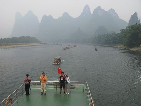 Cruising the Li River - in convoy