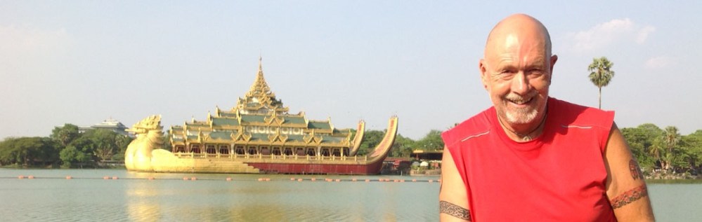 Michael Bromfield and the Karaweik Royal floating Barge, Yangon