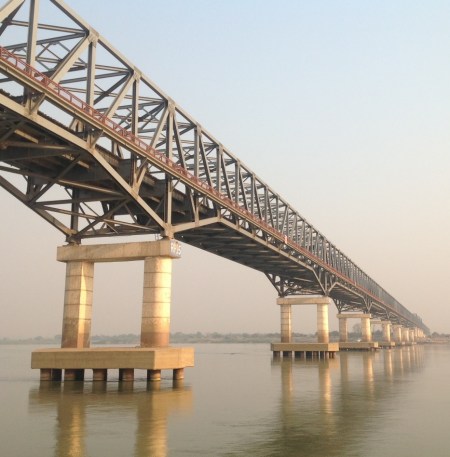 Giant bridge across the mighty Irrawaddy River