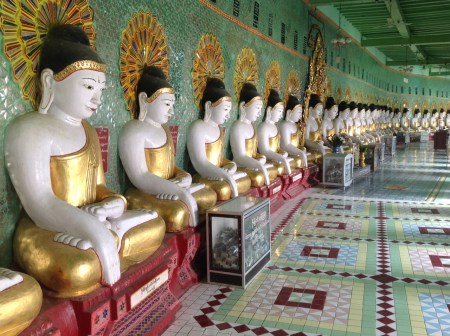 Buddhas at Kaunghmudaw Paya, Sagaing Hills