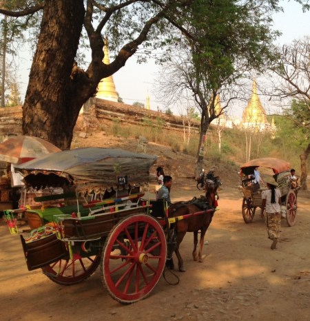 Exploring Inwa by horse and buggy