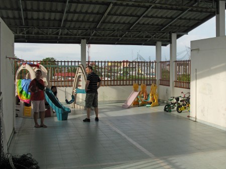 The roof of the shelter makes a great play area. 