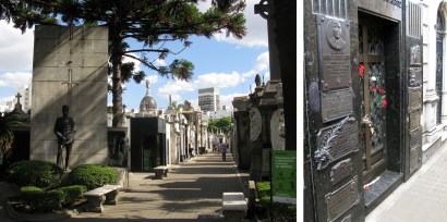 The Recoleta Cemetery has streets of ornate tombs but the crowd puller is the grave of Eva Peron