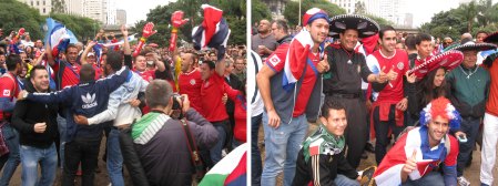 Costa Rica Fans were deservedly jubilant after the Ticos qualified for the knock out stages with a victory over Italy