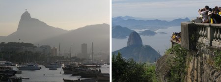Christ the Redeemer overlooks all of Rio and affords a great view of Sugar Loaf Mountain.