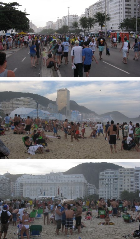 Cococobana Beach was always packed during the World Cup.