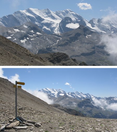 The 'Sattel' with Blumisalphorn prominent behind. Most Alpine Passes are desolate places.
