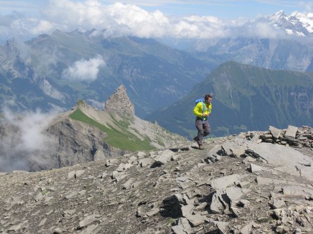 Joined on the summit by a climber who had made his own route up!