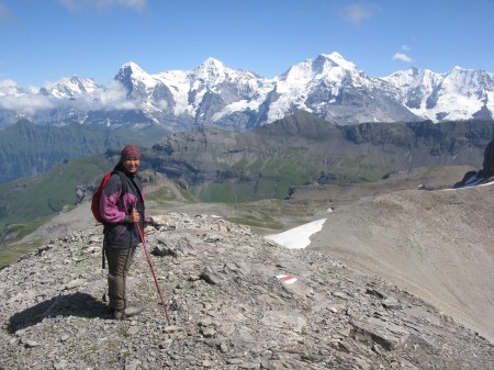 Ampai on the summit of Schwalmere.