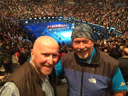 Unbeknown to me like myself it turned out my friend Peter Thompson (seen here at the recent Australian Open Tennis Championships)……………….