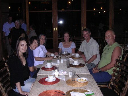 Dinner with the Elsworths at Lower Sabie Camp in the Kruger.