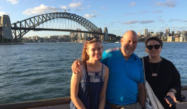 The Author with Daughters Lisa (left) and Sarah. Like her father before her in his twenties Lisa is now living in the Sydney area.