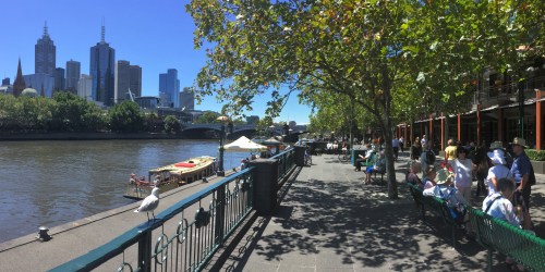 There are many delightful walks and eating options along the banks of the Yarra in Melbourne.
