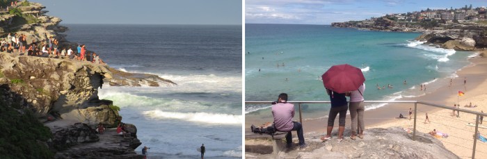 The Cliffs above Tamarama Beach are a popular spot for watching Surfers.