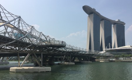 14 The Helix Bridge and The Marina Bay Sands Hotel are just two examples of the innovative architecture that surrounds Marina Bay.